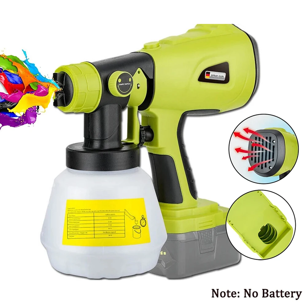

Electric Cordless Spray Gun Airless Paint Sprayer Auto Furniture Steel Coating Airbrush Power Tool for Ryobi 20V Battery