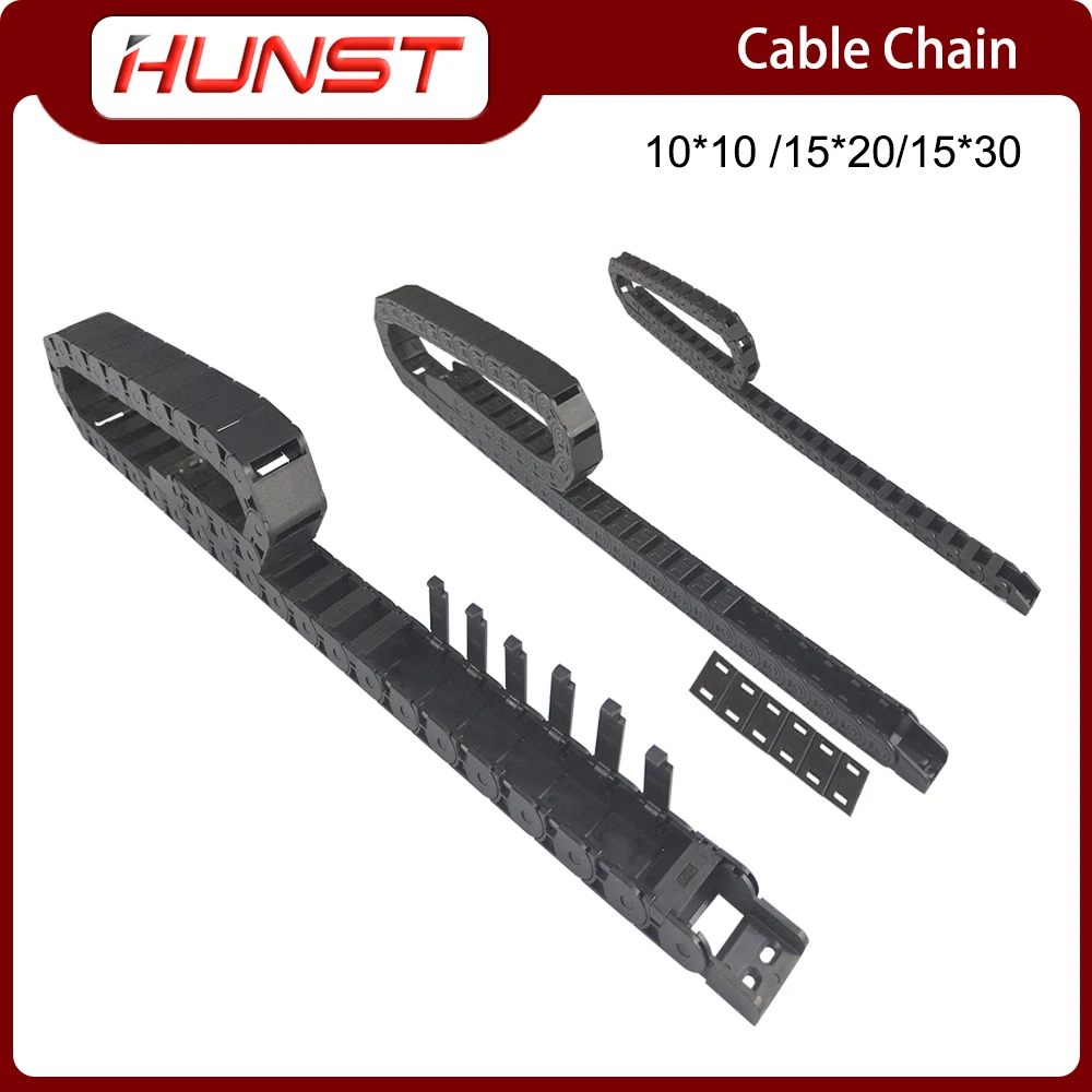 HUNST Cable Chain 7*7 10*10 15*20 15*30mm 1M Non-opening Semi-enclosed Plastic Drag Chain Drive Drag Chain Machine