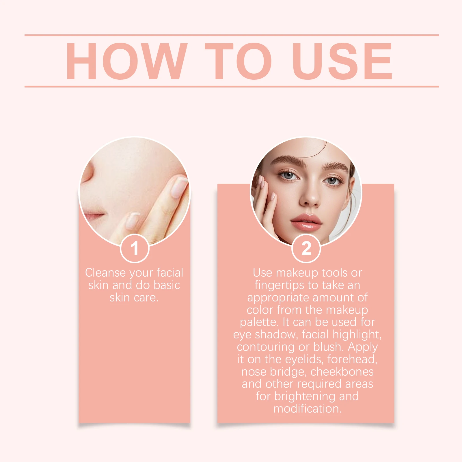 لوحة مكياج الوجه لتفتيح ظلال العيون وأحمر الخدود، هايلايتر غير لامع ولامع ومقاوم للماء وسهل الارتداء #4