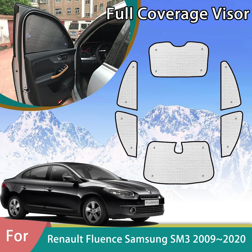 For Renault Fluence Samsung SM3 2009-2020 2015 Car Full Coverage Sunshade UV Protection Auto Accessories Window Decoration Visor