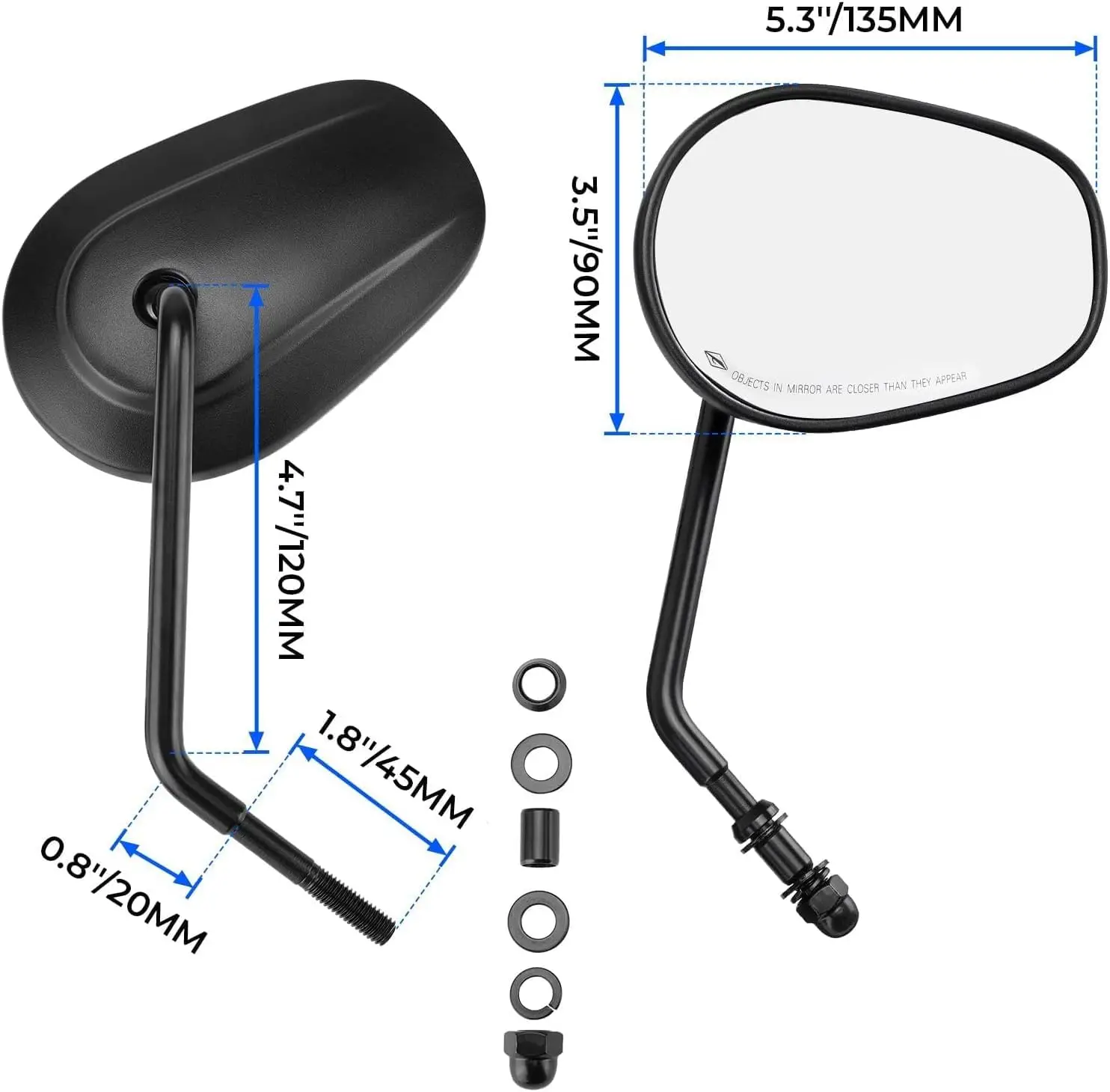 Motorcycle 8mm Side Mirrors RearView For Harley Softail Dyna SPORTSTER XL 883 1200 Touring Road King Street Glide CVO FXDB FXDF