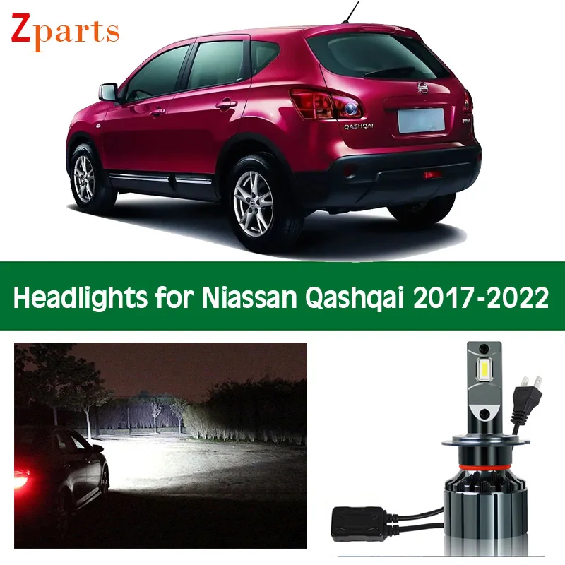 Car Headlamp Bulb For 2017 - 2022 Niassan Qashqai LED Headlight Lighting Low Beam High Beam Canbus 12V Lamp Accessories