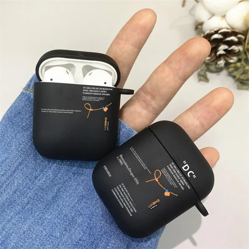 Coque en silicone antidérapante pour Apple Airpods 3 2 1, housse pour écouteurs Bluetooth pour airpods Pro, sac de couverture noir blanc