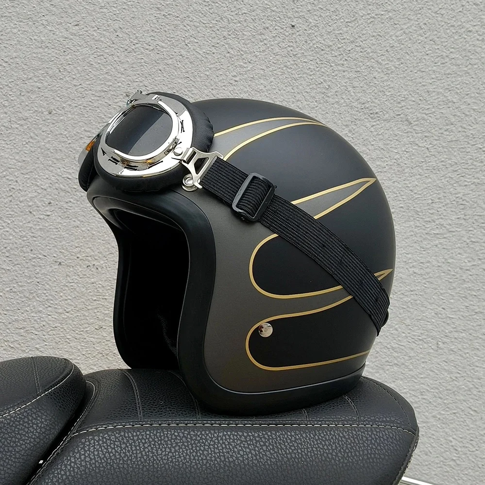 Casque Jet Vintage TT&COCASCOS 3/4 Style Japonais pour Moto 500TX – Casque de Moto Vintage pour la Conduite