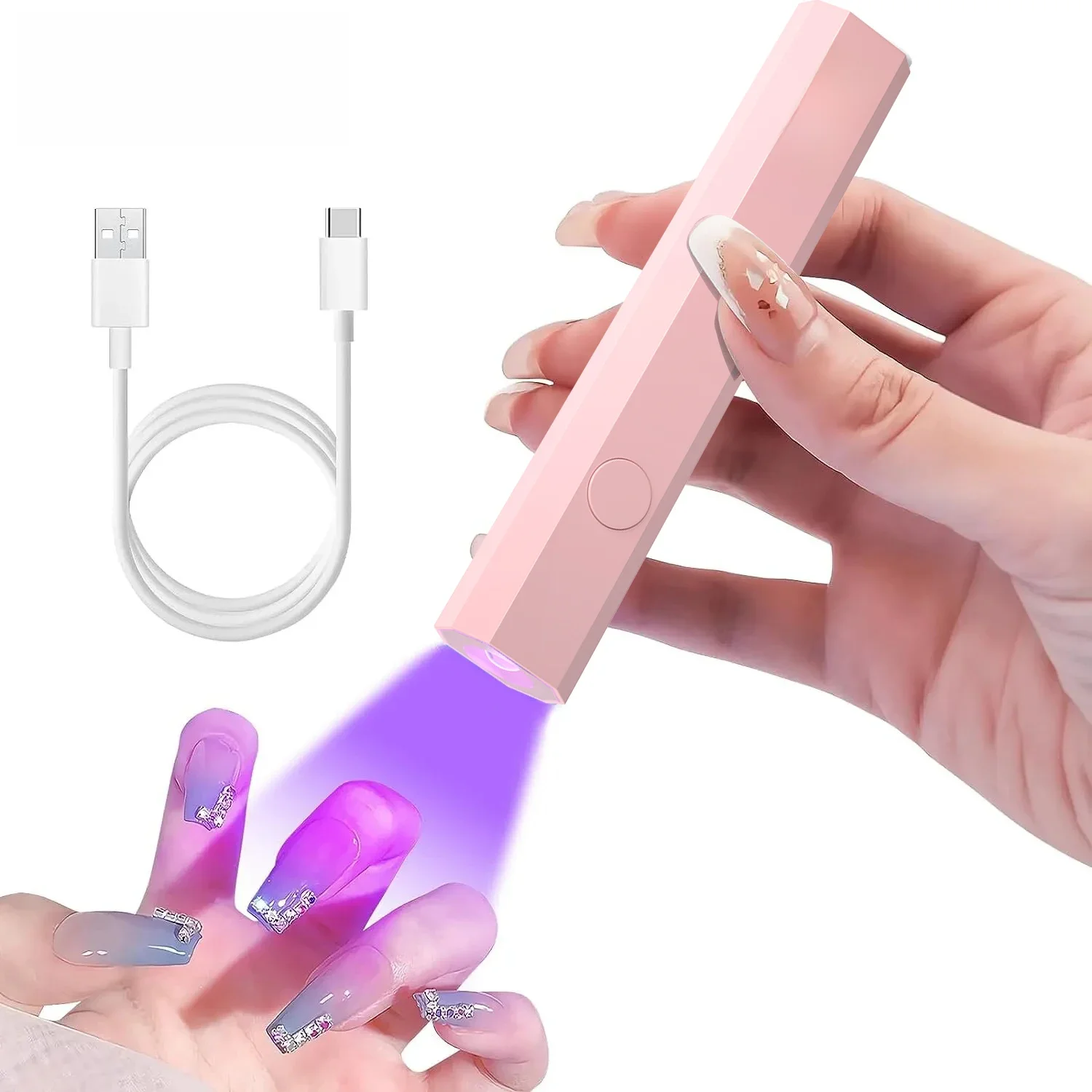 YIKOOLIN Handige draagbare nageldrogerlamp UV/LED Nageluitharding Alle gellak Nail Art Tool Nail Art Handige nagellamp - afbeelding 2