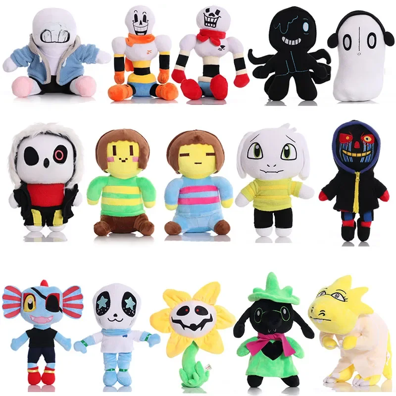 Hot Undertale Plush Toys 20-30cm Undertale Sans Plush Doll Papyrus Ootopus Music Alphys Frisk Pluszowe zabawki dla dzieci Prezenty — 2