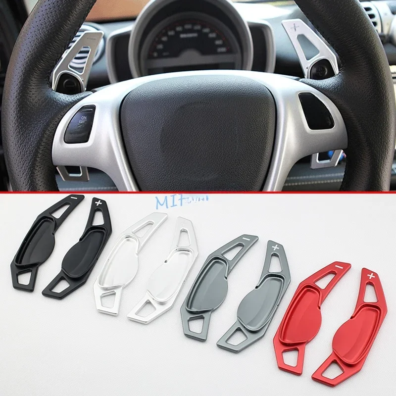 For Smart Fortwo (W451) 2007-2014 Aluminum Alloy Steering Wheel Gear Shift Paddle Shifter Extension Trims Car Accessories