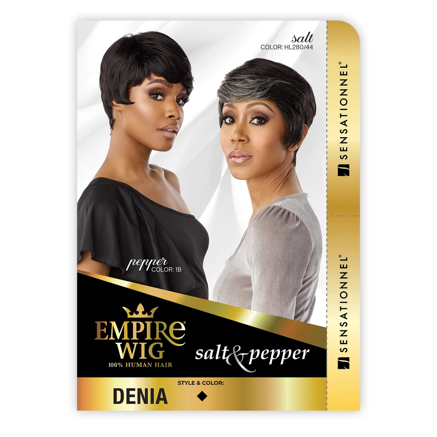 شعر مستعار بشري من Sensationnel Empire Salt N Pepper Denia