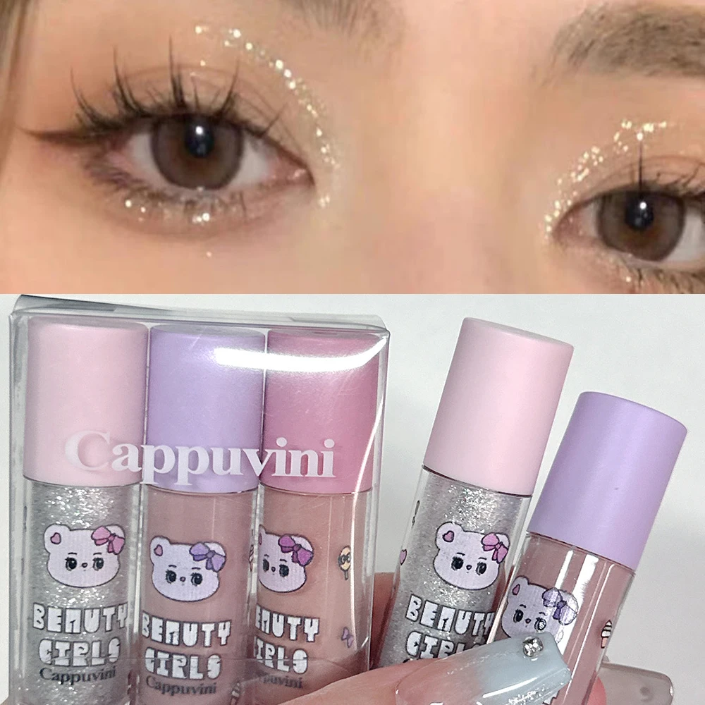 Pearl Shimmer Liquid Eyeshadow Set, duradoura, iluminar, deitada Silkworm maquiagem, diamante à prova d'água, destaque fosco, aparência impressionante