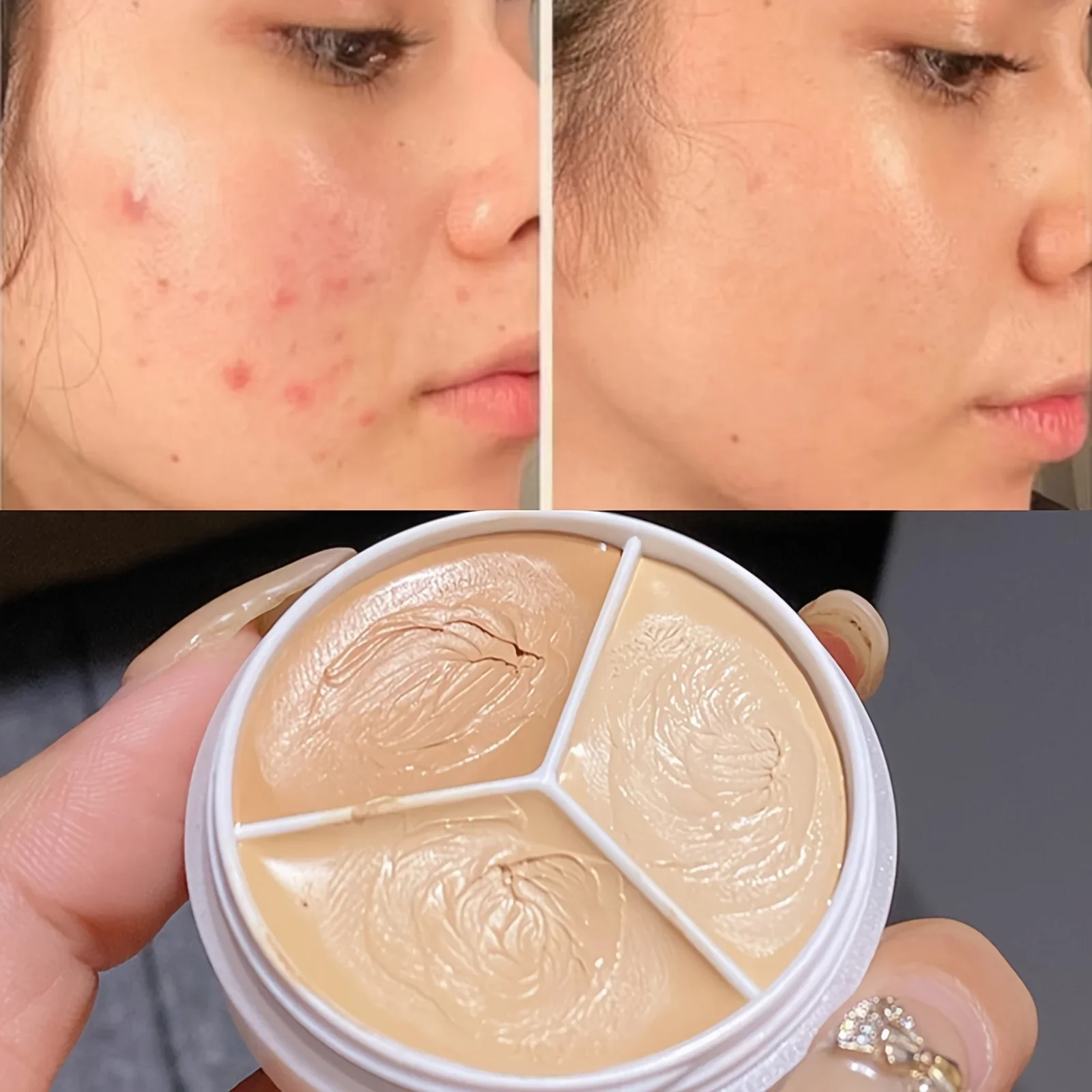 Palette anti-cernes en Mousse crémeuse, 1 pièce, couverture des cernes, reflets mats, éclaircit le teint de la peau, crème hydratante pour le visage