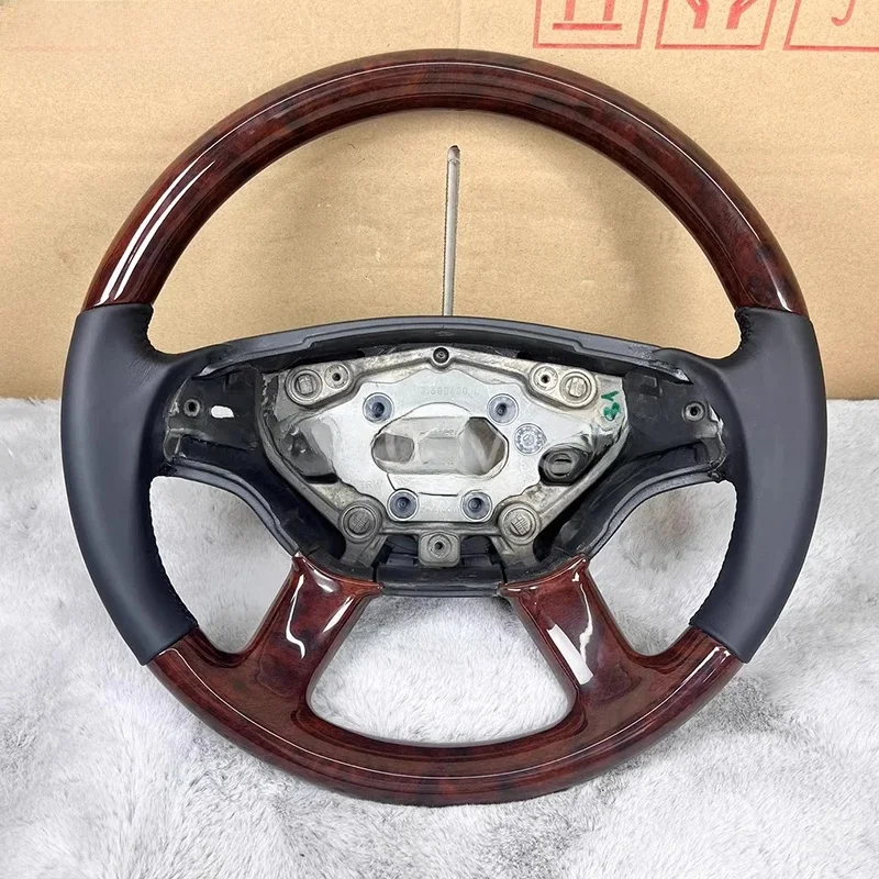 Stuurwiel leer en hout voor Mercedes Benz W221 W216 S CL-klasse - afbeelding 2
