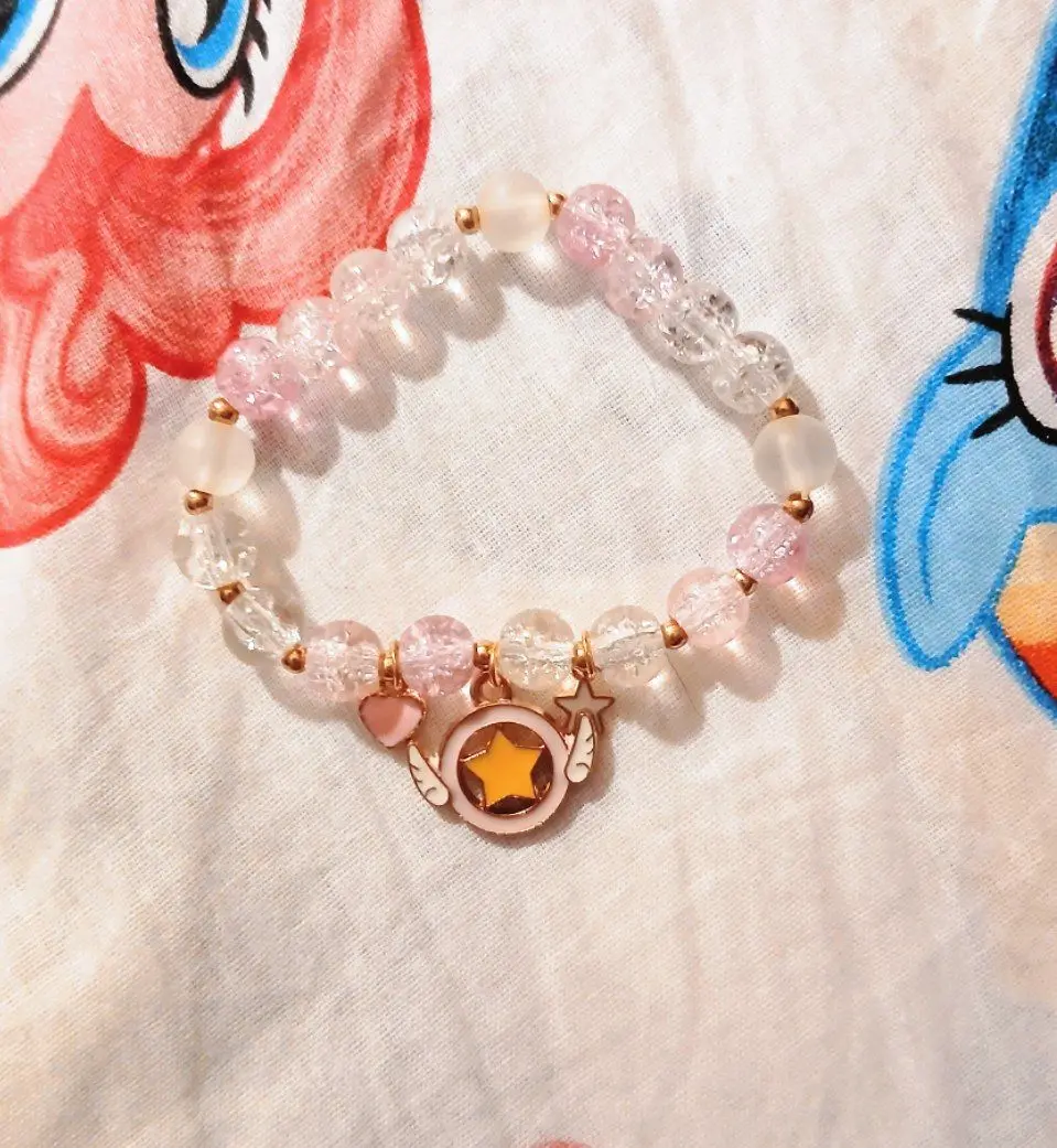 Cute Popcorn beads Bracelet Friendship Glass Bracelets For Girls Star Moon Cloud Flower Jewelry Accessories Wholesale photo review