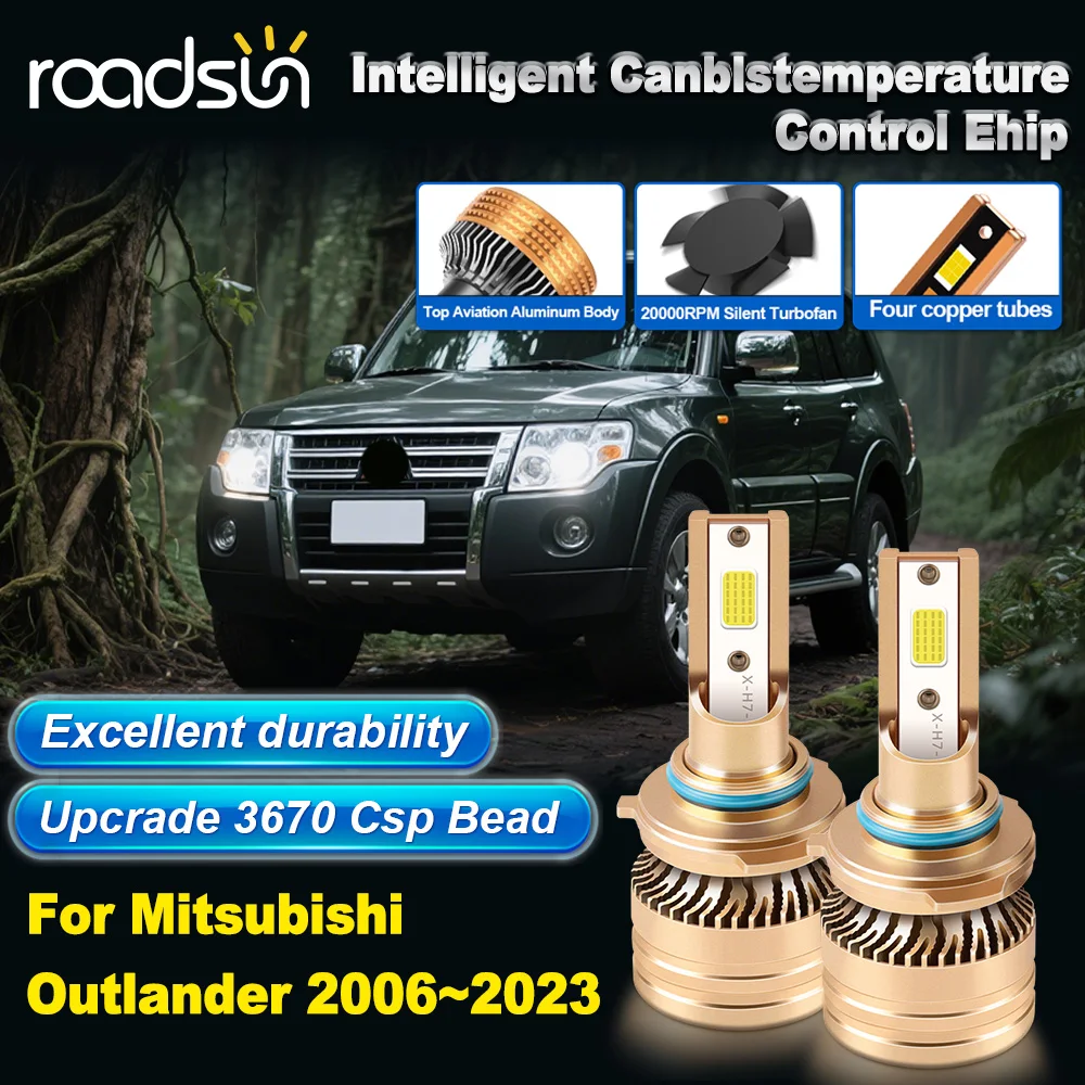 

2PCS For Mitsubishi Outlander 2006~2023 9005 LED Headlight COB Chip Quickly Spread Heat IP68 360 Degree Lighting Plug&Play