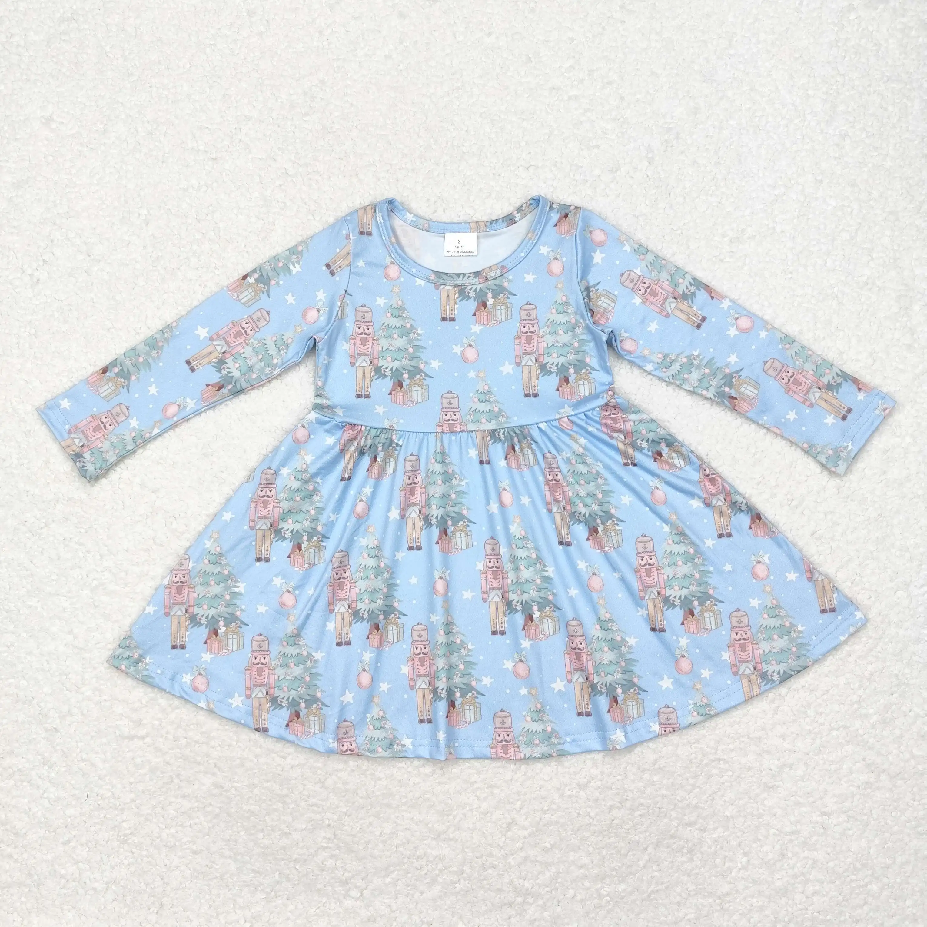 

2024 New Arrival Baby Dress soldier Print Girls winter Dress