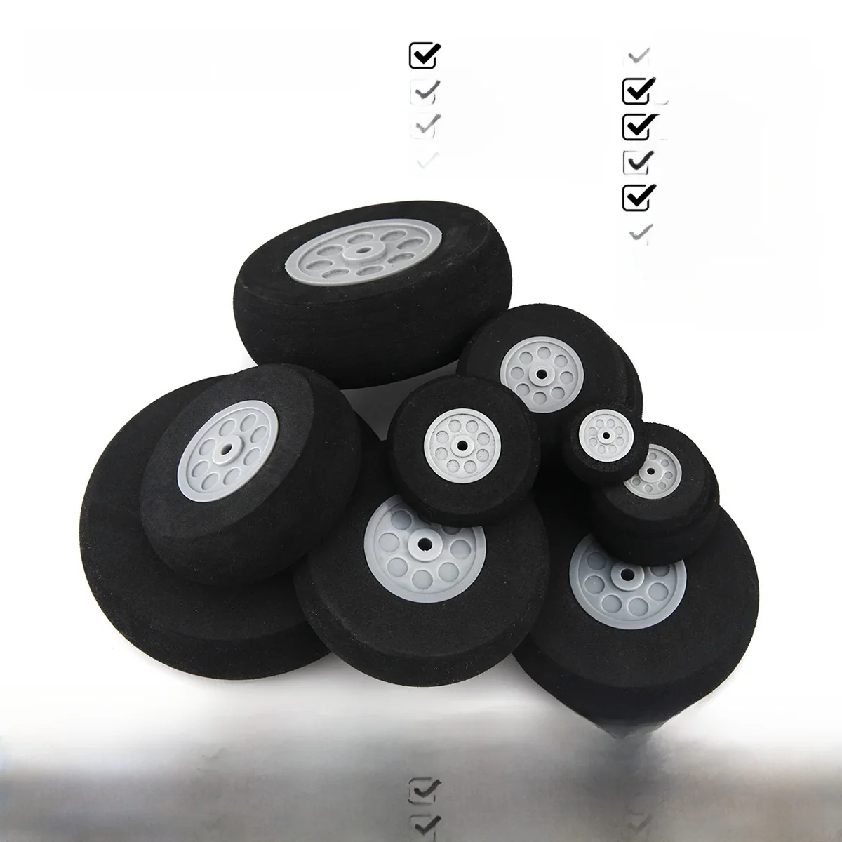 1 para superlekkich kół gąbkowych o średnicy opon od 20 mm do 75 mm do modeli samolotów RC — zdjęcie 2