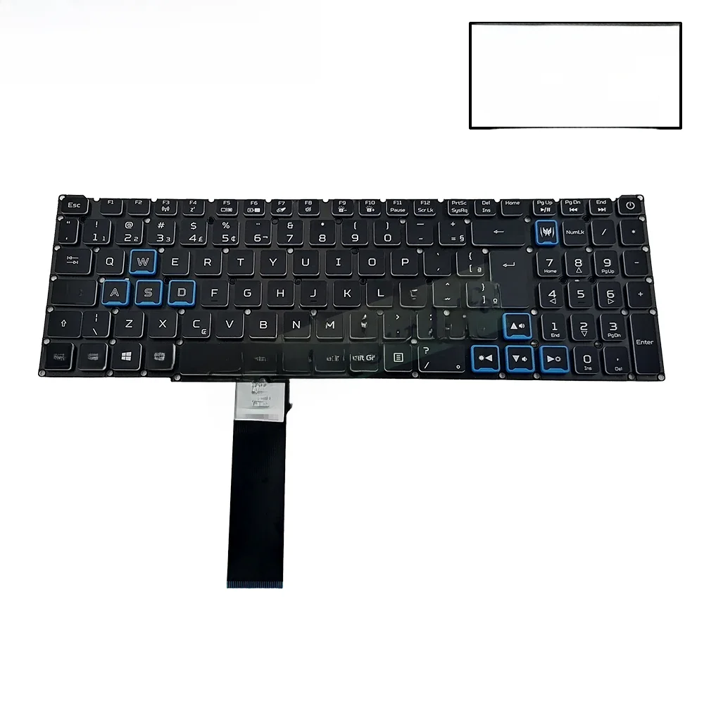 Latynosko hiszpańska PT-BR brazylia podświetlana klawiatura dla Acer Predator Helios 300 PH315-52 PH317-53 Notebook PC klawiatura dla graczy światło RGB — zdjęcie produktu 7