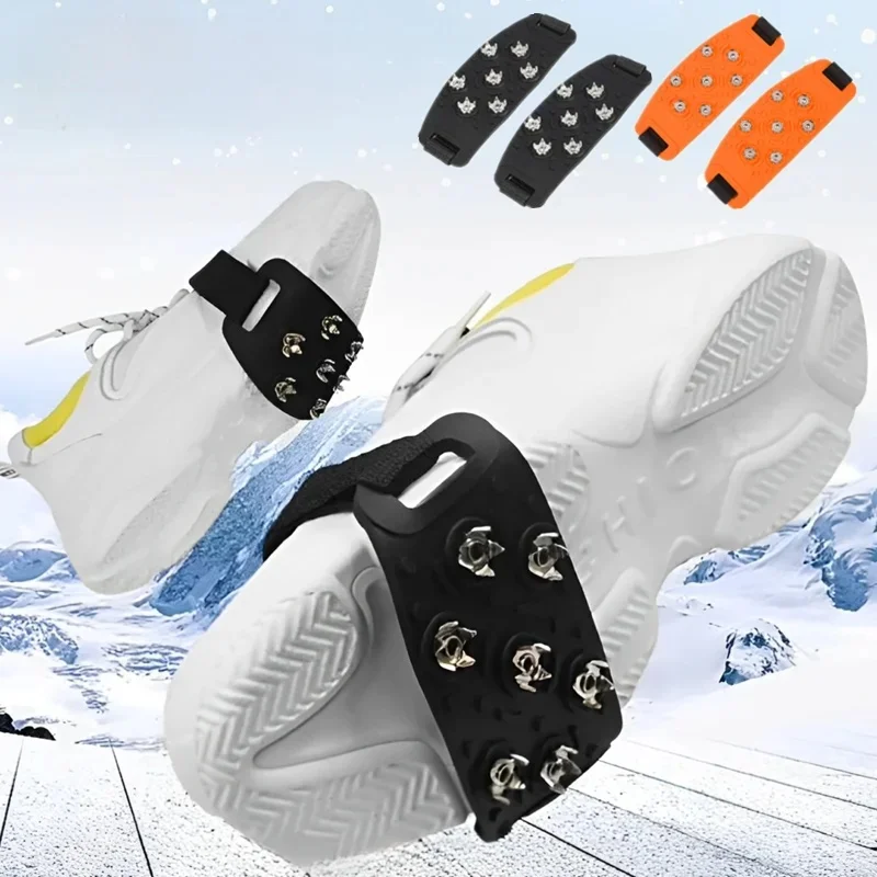 Crampons à glace Crampons de Traction couvre-chaussure glace neige anti-dérapant pointes poignées pinces à glace pour adulte randonnée alpinisme bottes hiver