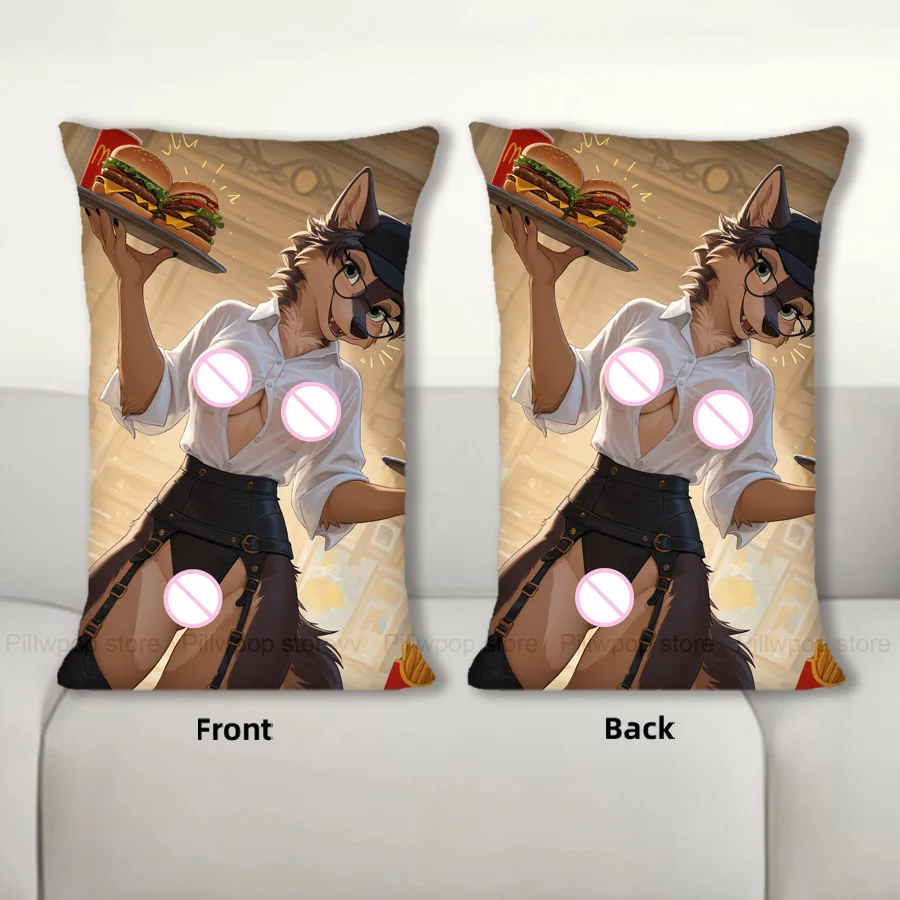 

Dakimakura Anime Waitress Pillow Cover Sofa Cushion Double-side Print Throw Pillow Case 40X60cm