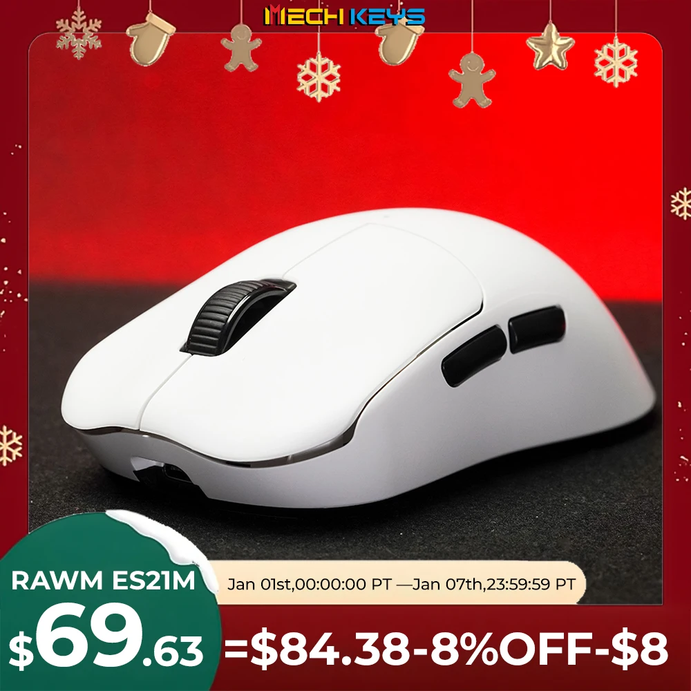 RAWM ES21M Series 8K Lightweight PAW3950 Wireless Bluetooth Mouse Nordic52840 300mAh ESports Gaming Mice Smart Speed Low Delay