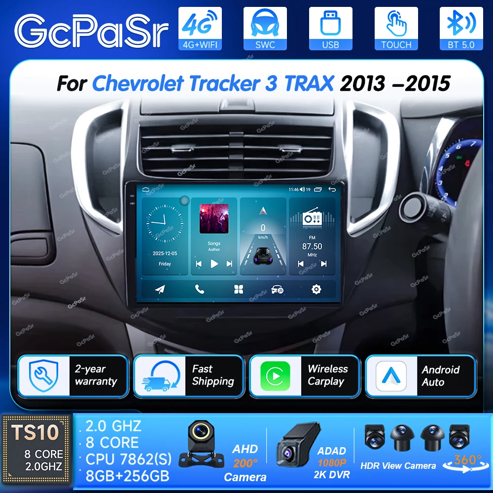 For Chevrolet Tracker 3 TRAX 2013 2014 2015 Car Radio Carplay Navigation GPS Stereo Android Auto Screen Bluetooth Multimedia