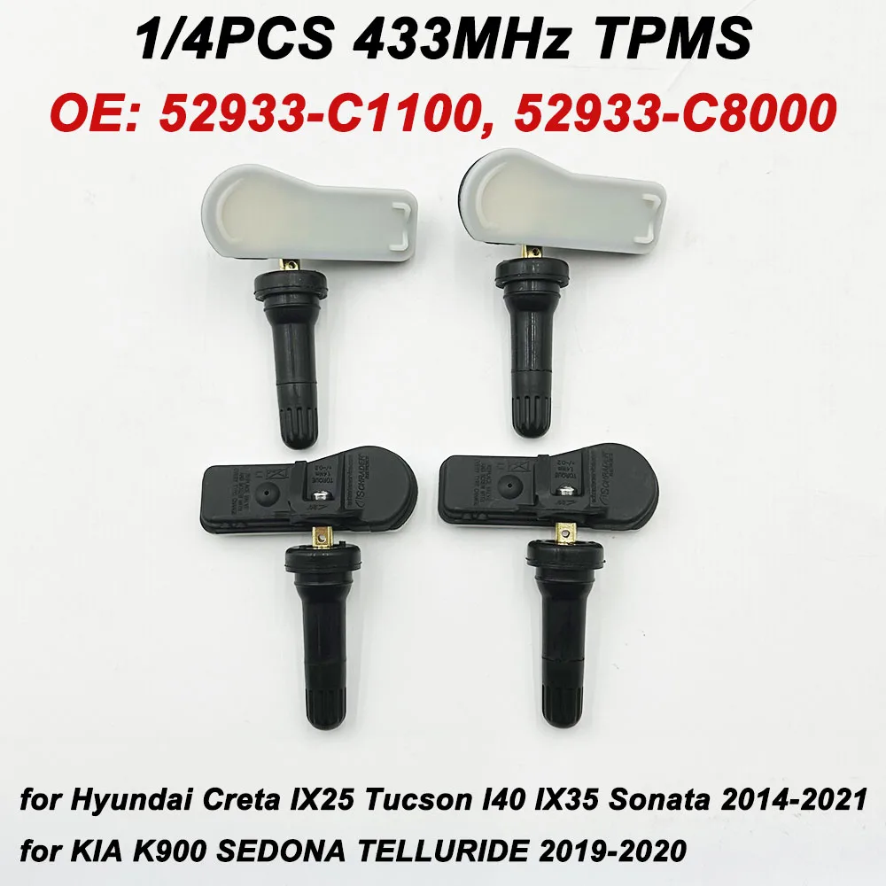 

Датчик давления в шинах 433 МГц TPMS 52933C1100 52933-C1100 для Hyundai Creta IX25 Tucson Sonata KIA 2019-2021 52933-C8000 52933C800