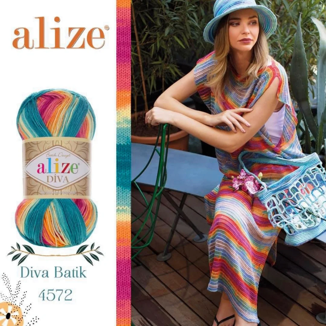 Alize Diva Batik Soft Yarn for Knitting Crochet Thread Baby Yarn Scarf Yarn Shawl Yarn Sweater Yarn Yarnart Himalaya Amigurumi