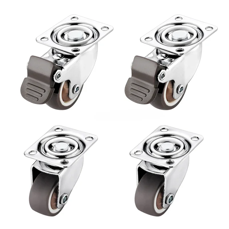 4 stücke 1 1,25 1,5 2 Zoll Möbel Caster Weiche Gummi Universal Rad Lenkrolle Roller Rad Für Plattform Trolley zubehör