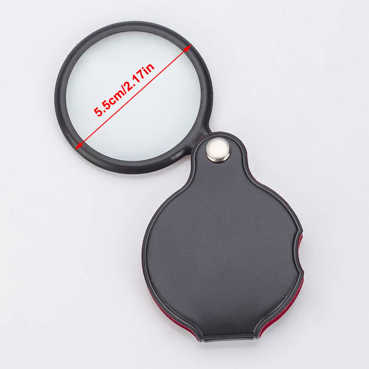 4pcs 50mm Folding Magnifier with Leather Case – Portable Reading Magnifying Glass for Books, Newspapers & Hobby Use, ZSY
