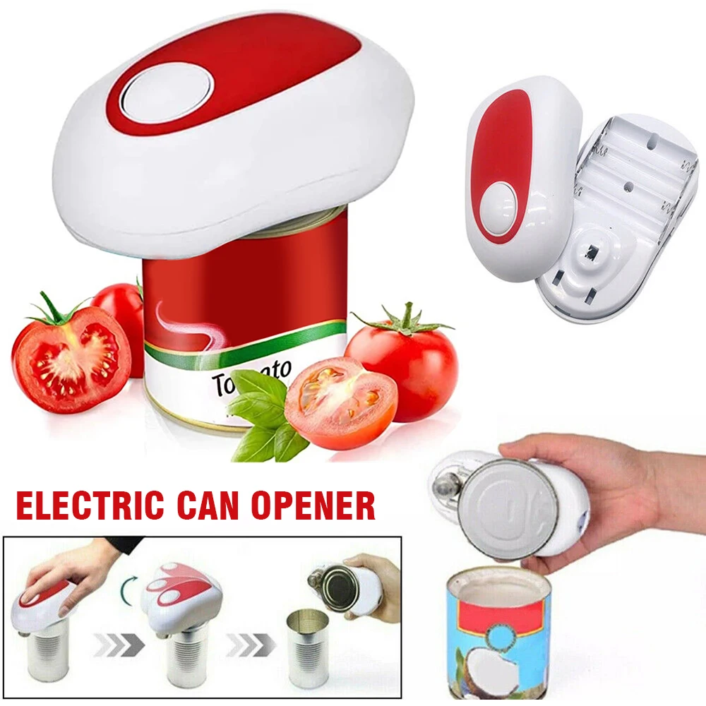 One Touch Smooth Felt Kitchen Tin Can Opener Electric Automatic Bottle Lid Jar