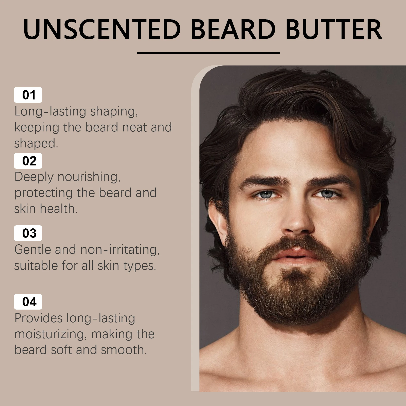 كريم العناية باللحية للرجال من إيست مون 114 جرام، كريم مرطب للعناية الناعمة يقلل من أطراف الانقسام وتشكيل اللحية المنعش كريم اللحية للرجال