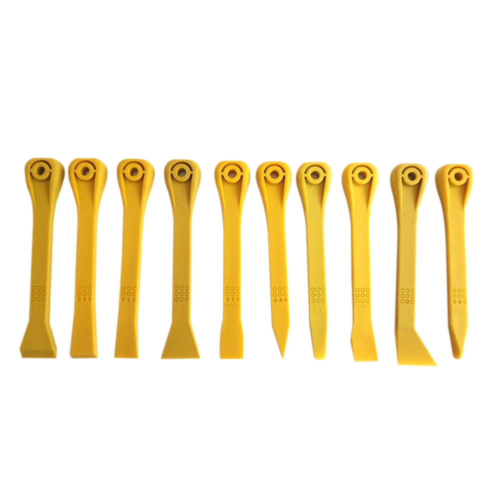 

Pdr Tools Paintless Dent Repair 10Pcs Yellow Wedge Set Damage Removal Kit Auto Body Silicone Cleaning Equipment Quality Material