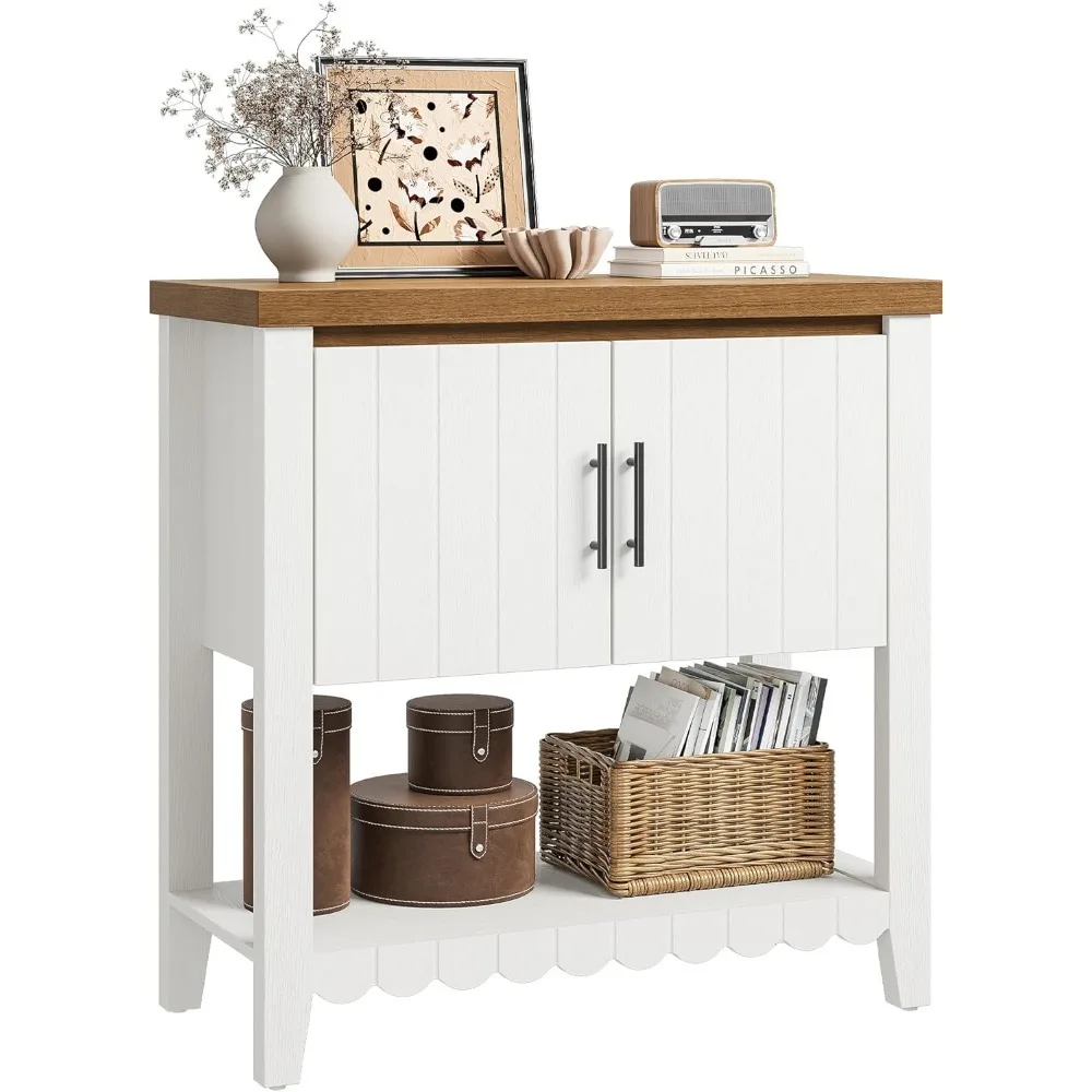 

Консольный стол для прихожей 31,7 дюйма с местом для хранения, кофейный барный шкаф с 2 дверцами, узкий диванный столик в стиле фермерского дома