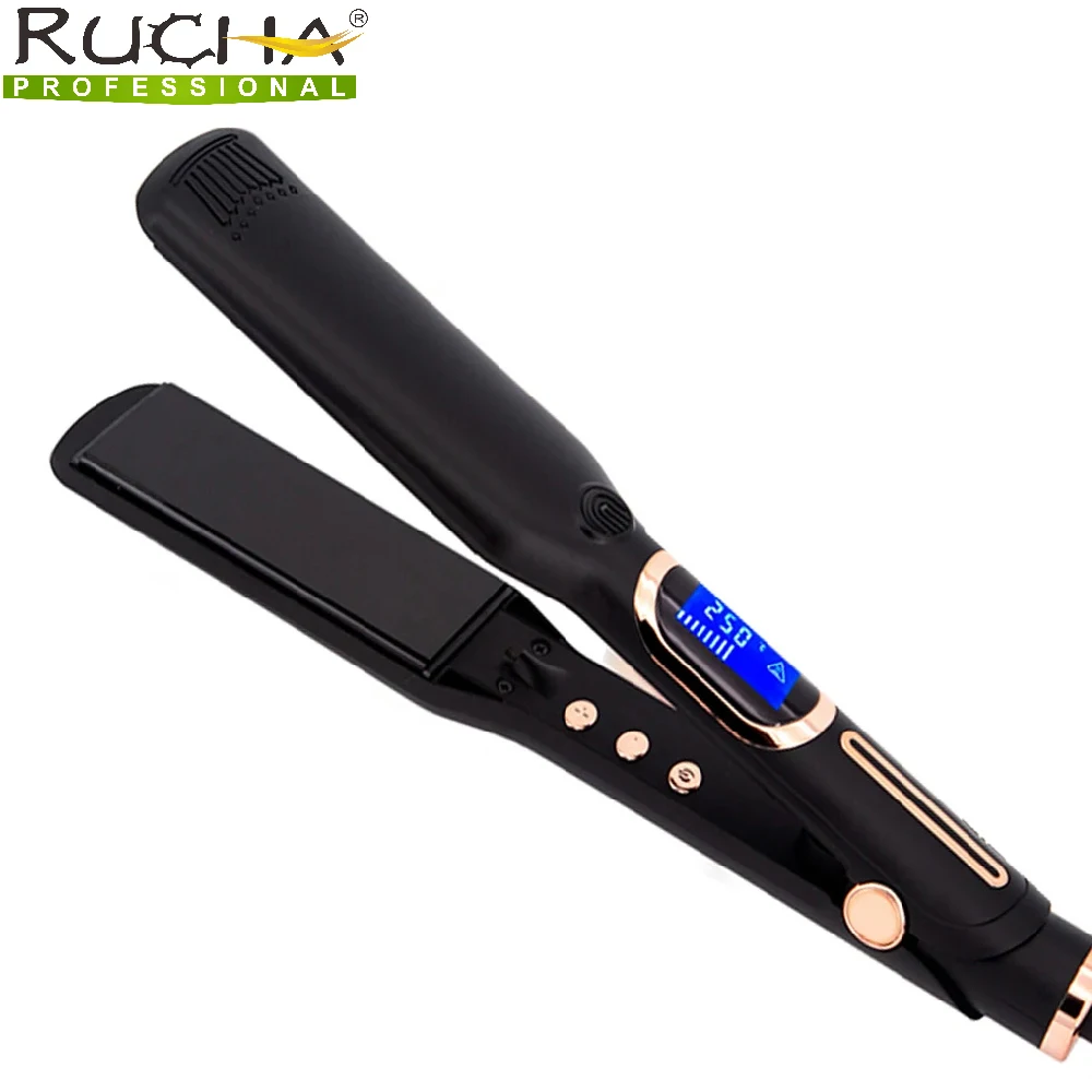 Hair Straightener 500F High Temperature Professional Wide Plates Irons MCH Hard Anodized Plate Treatment Hair Flat Iron