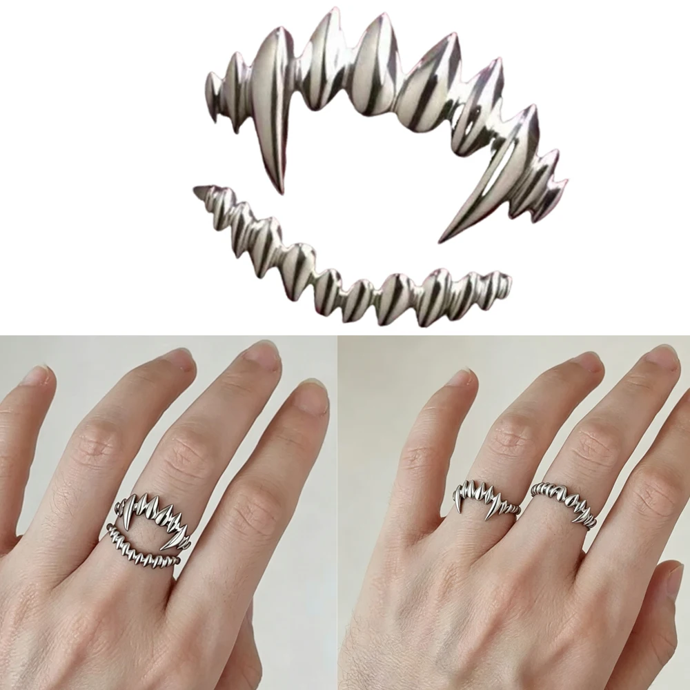 Ba Game Gate 3 Rings Astarion  Cosplay Rings Finger Covers Costume Accessories Vampire Adjustable Metal Ring Halloween Props