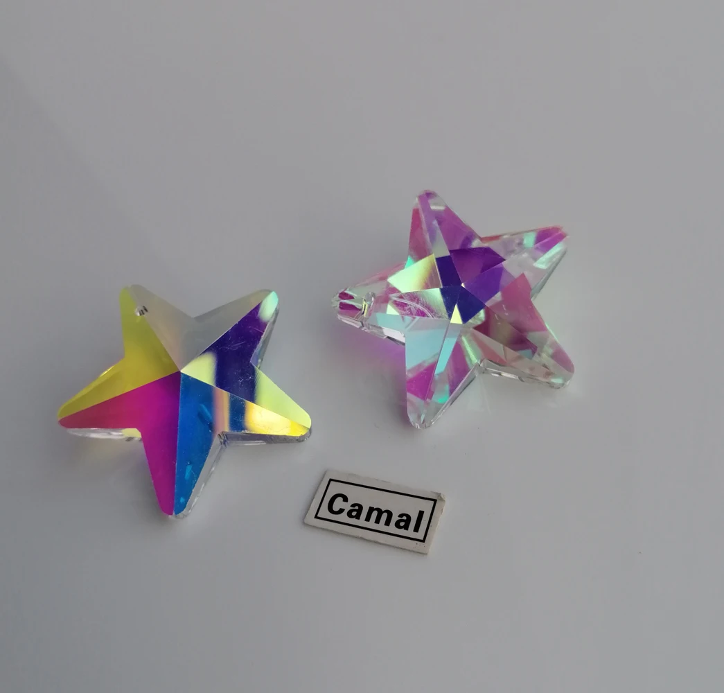 Camal 2 Stuks 29Mm Star Ab Kleur Kristal Prisma Hanger Kraal Suncatcher Charms Ornament Kettingen Sieraden Maken Craft Accessoires