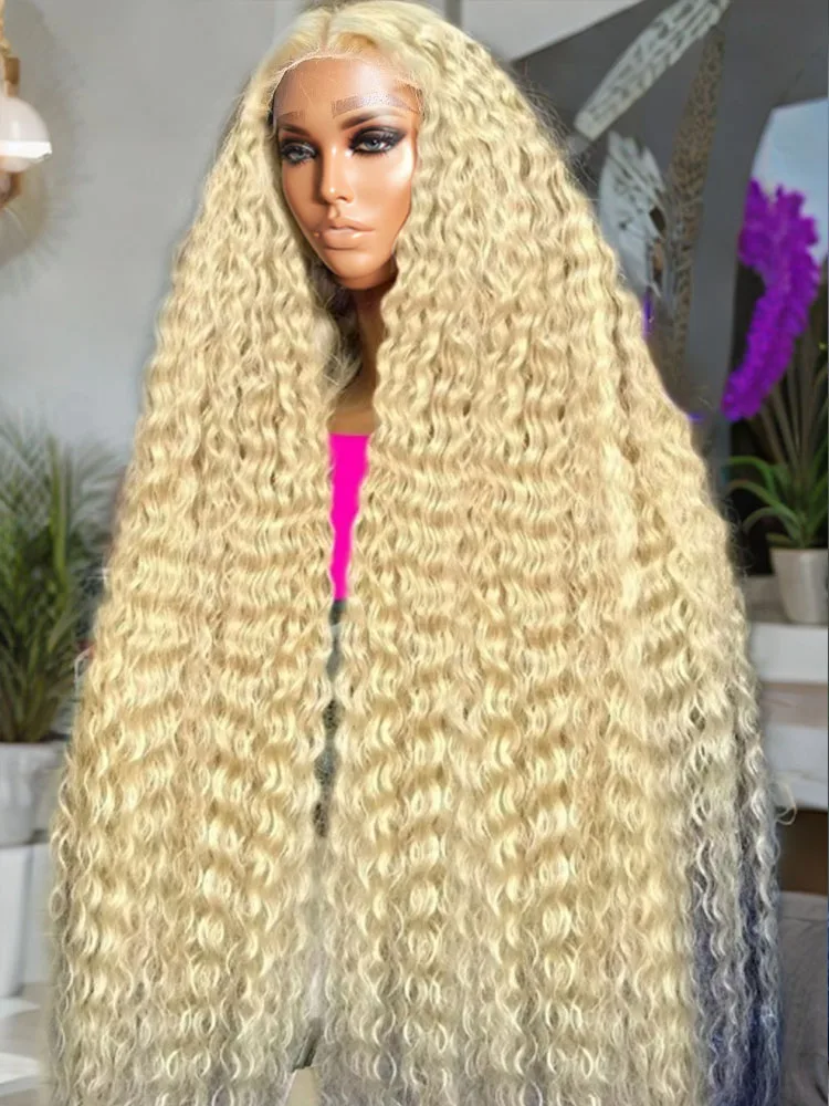 30 Inch 613 Curly Human Hair Wig 13x6 HD Lace Front Honey Blonde Color Deep Wave Wigs 13x4 Lace Frontal Brazilian For Women 250%