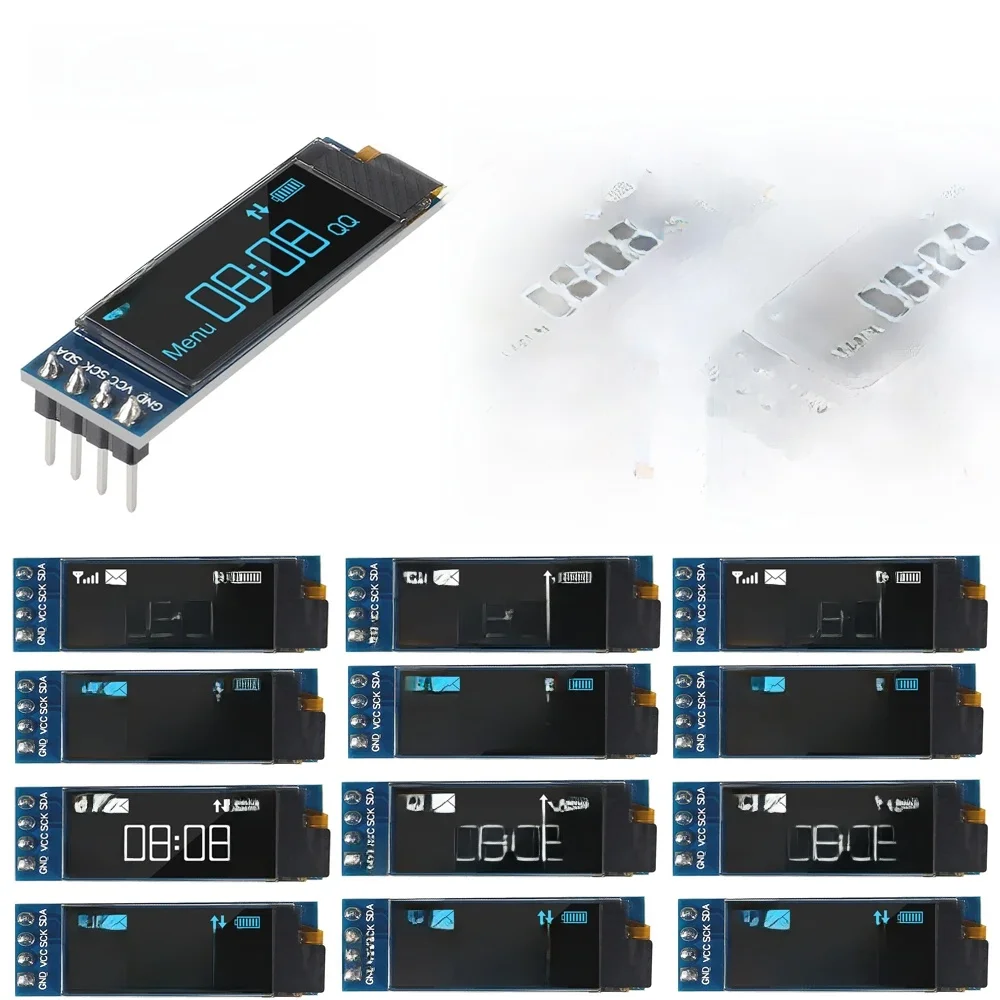 1-10 szt. 0,91 cala 128x32 IIC I2C Biały / Niebieski Wyświetlacz OLED LCD Moduł DIY SSD1315 Układ sterujący DC 3,3V 5V do Arduino — zdjęcie produktu 7