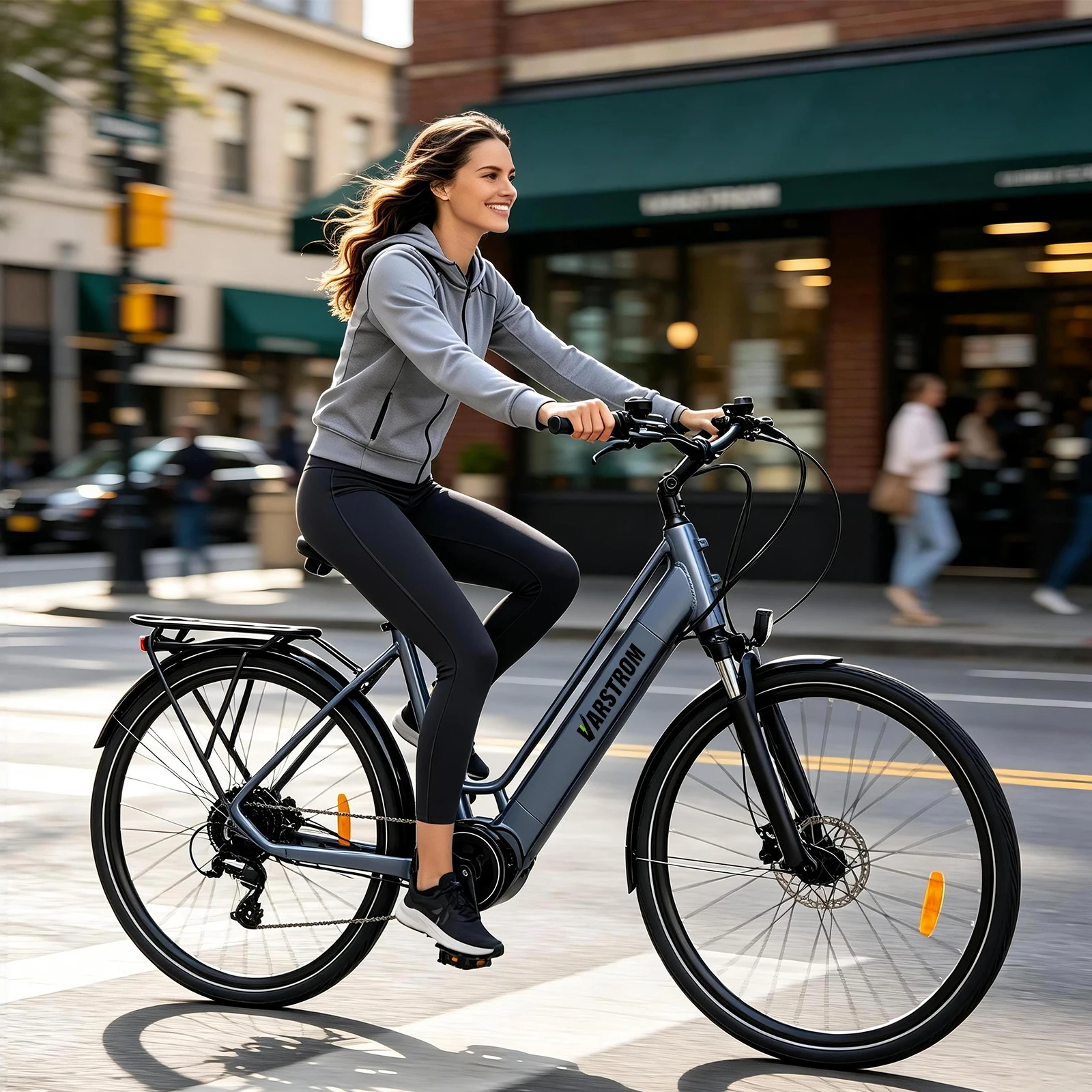 [ Zollfrei ] Varstrom 28" 700C E-Bike für Pendler, 120 km Reichweite, BAFANG M200 250W, 36V 13Ah 468Wh Akku, Geschwindigkeit 25 km/h, 8 Gänge, Scheibenbremsen E-Bike, Versand aus Polen – Detail 11