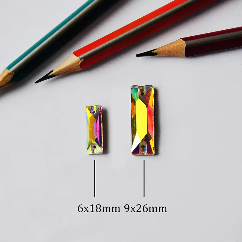 YANRUO 3255 Cosmic Baguette Alle Farben Aufnähsteine Glas-Strasssteine für Trikotkleider, zum Aufnähen von Strasssteinen für Kleidung – Detail 1