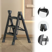 Ladder Household Multi-Functional Foldable Ladder Portable Kitchen Step Folding Stair Chair Flower Stand Storage Shelf