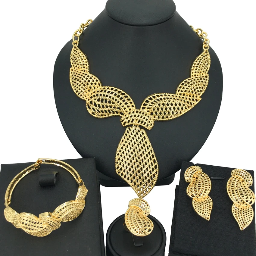 

High Quality Popular Brazilian Goldplated Jewelry Sets for Women FHK13996