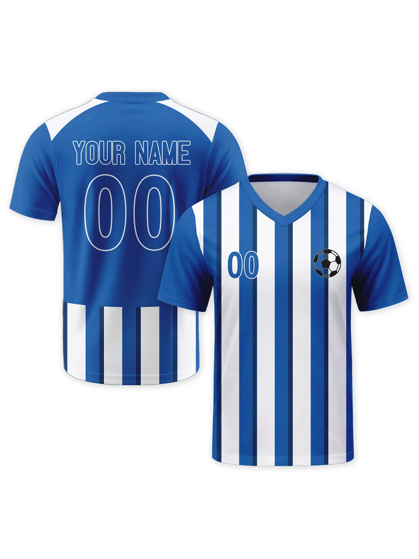 

Футбольная майка на заказ с логотипом, именем и номером, персонализированная сине-белая полосатая футбольная команда, футбольный топ для мужчин, молодежи и женщин