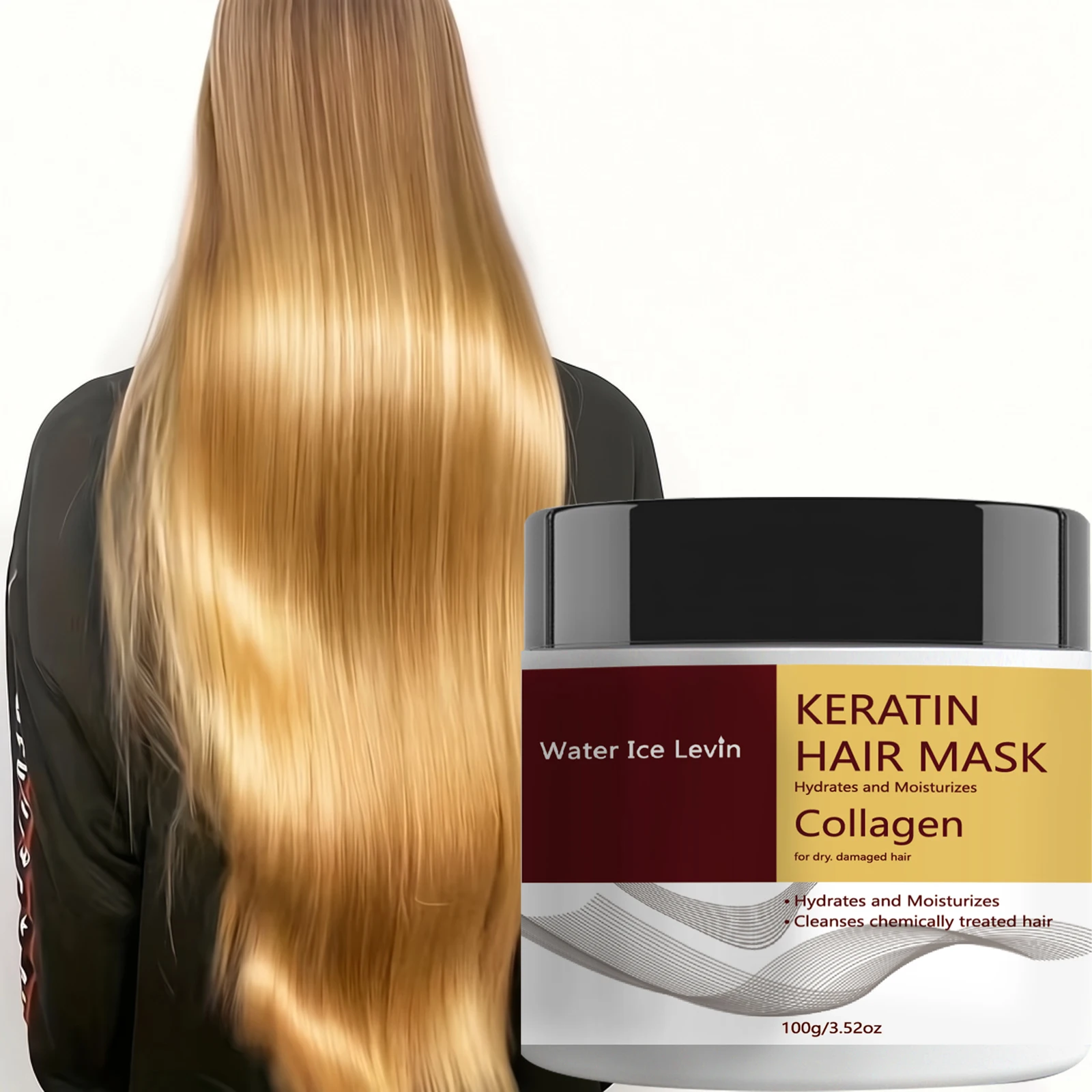 100g Keratin Hair Mask Collagen Maca Essence Hydrating Moisturizing Restore Hair Shine Vitality Smoothing Damaged Hair Treatment