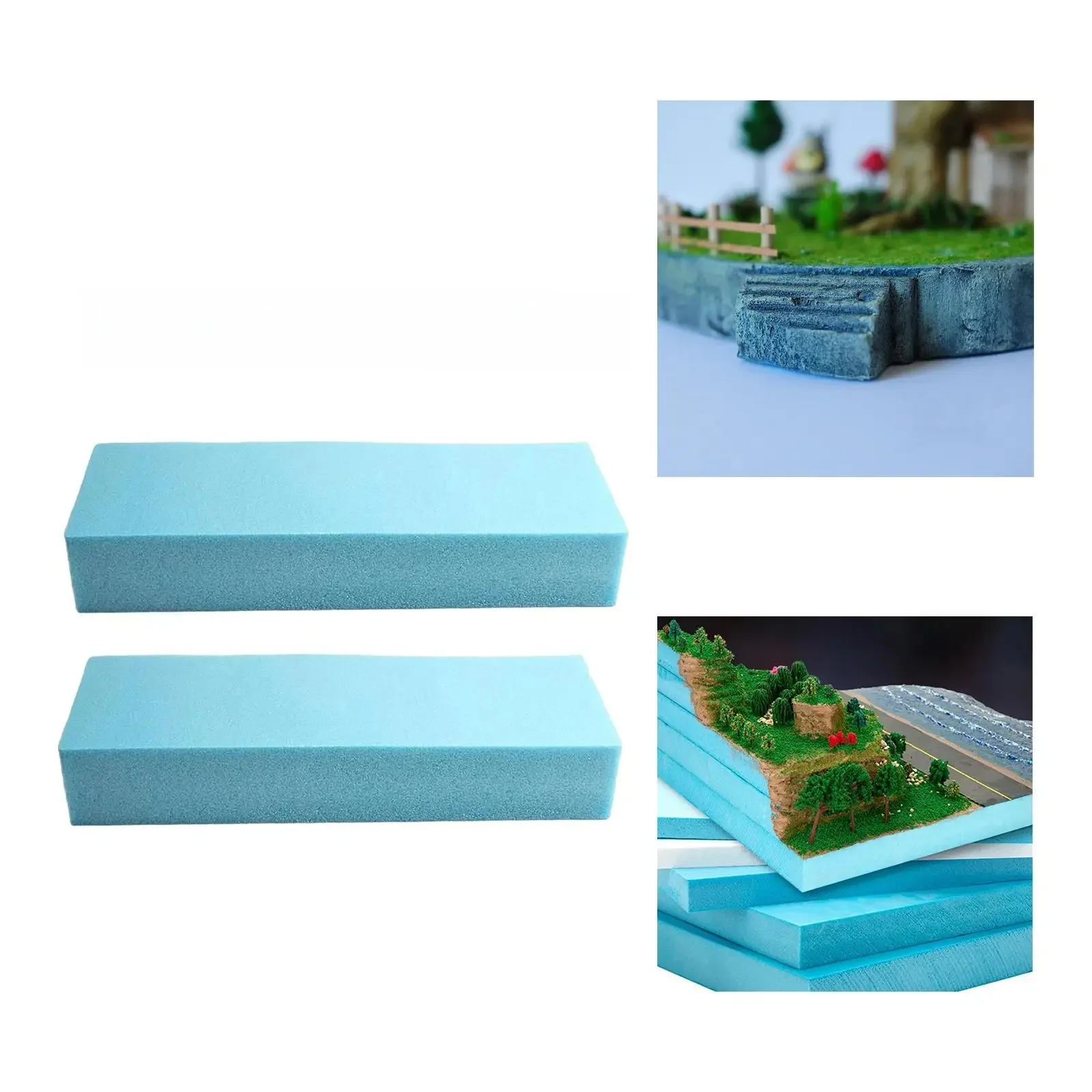 Planche artisanale en mousse pour bricolage, paysage, construction, feuilles de sculpture, modélisation, plaque de mousse, blocs rectangulaires pour paysage, 2 pièces