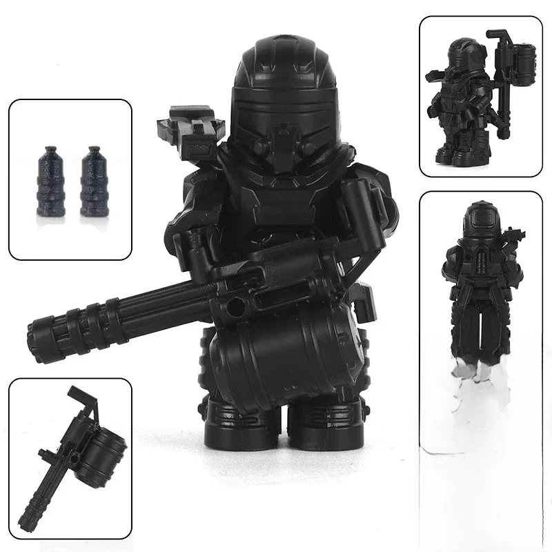 Combinaison de Protection de soudure de flamme d'halloween, blocs de construction Zombies MOC, films fantômes, squelette de Vampire, briques, cadeau pour enfants