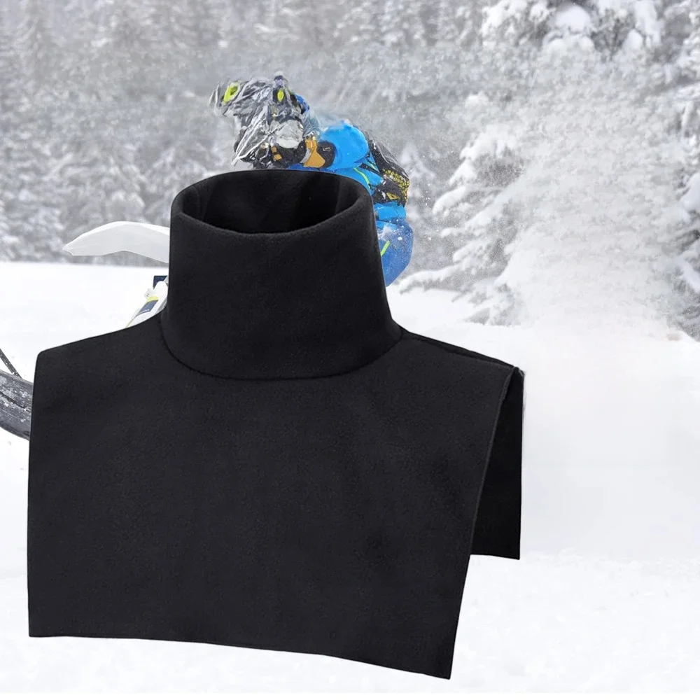 Cache-cou noir pour moto, équitation, ski, patinage épais, écharpe chaude, coupe-vent, camping, thermique, bavoir rond, vêtements de sauna, hiver