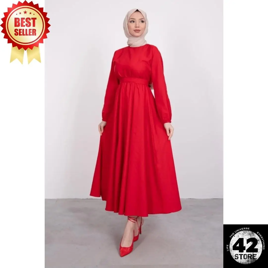 Seasonal Red Hijab Dress