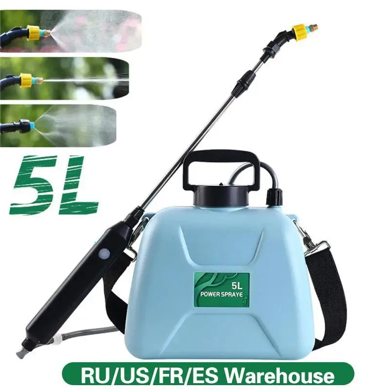 Pulverizador Eléctrico Automático de 5L, Pulverizador de Jardín para Plantas, Rociador Recargable de Mano, Atomizador, Regadera de Hombro