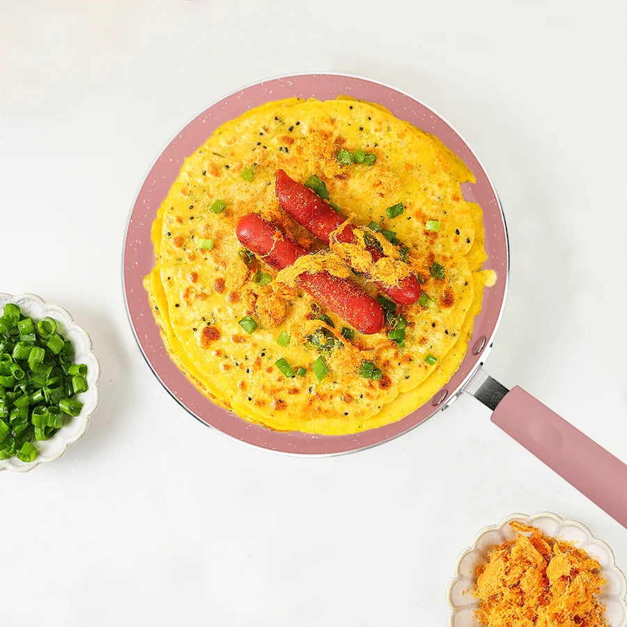 Pink Non-stick Frying Pan Set 4