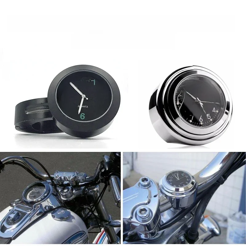 AliExpress sikeo Universal 7/8 Waterproof Chrome Motorcycle Bike Handlebar Mount Quartz Clock Watch Aluminum Luminous